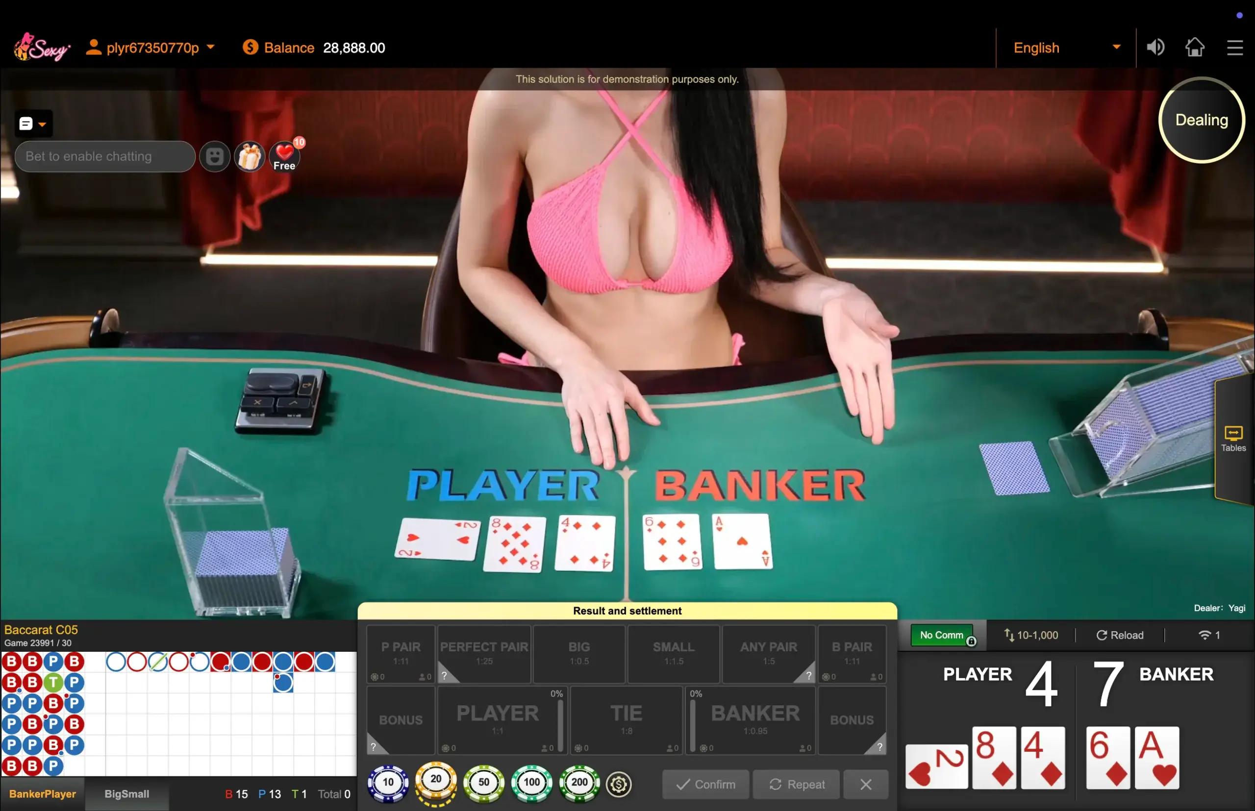 Bàn Baccarat live tại lc79.guru