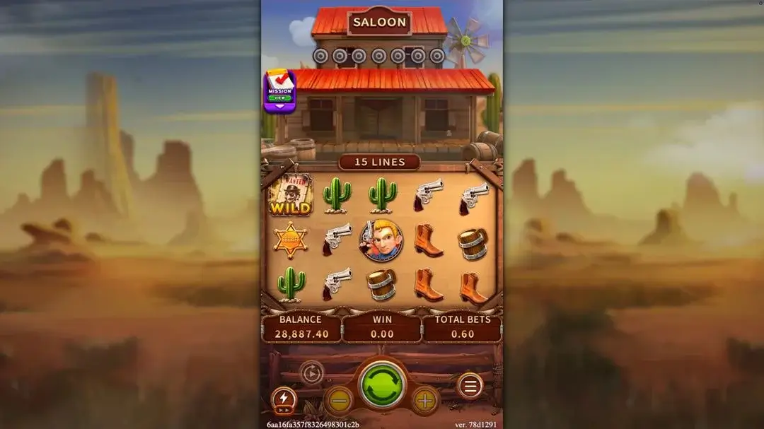 Ảnh giao diện chính game COWBOYS (slot FC) chơi tại LC79