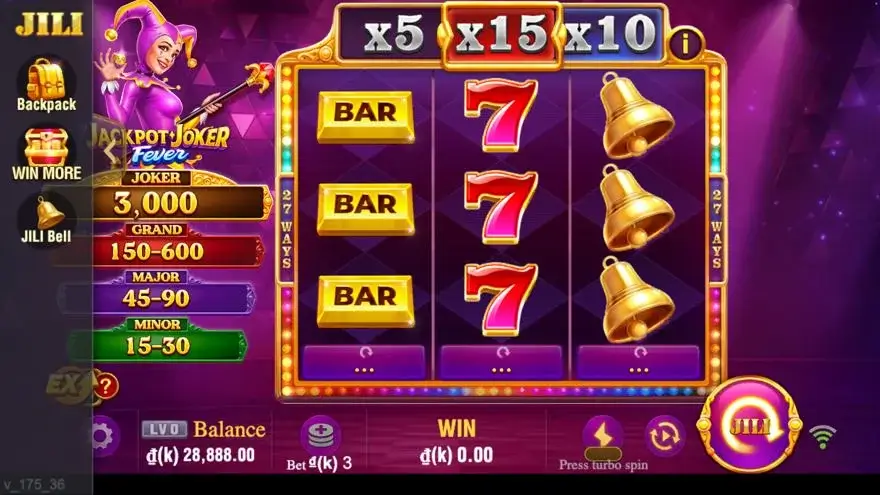 Ảnh bảng biểu tượng & tính năng game Jackpot Joker FEVER (slot JILI) chơi tại LC79