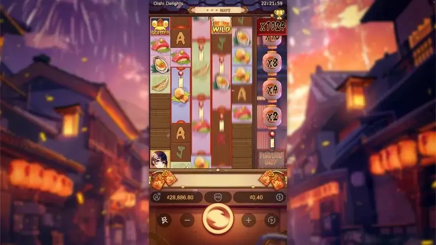 Ảnh bảng biểu tượng & tính năng game Oishi Delights (slot PG) chơi tại LC79