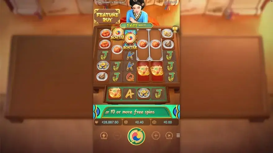 Ảnh màn hình gameplay game The Queen's Banquet (slot PG) chơi tại LC79